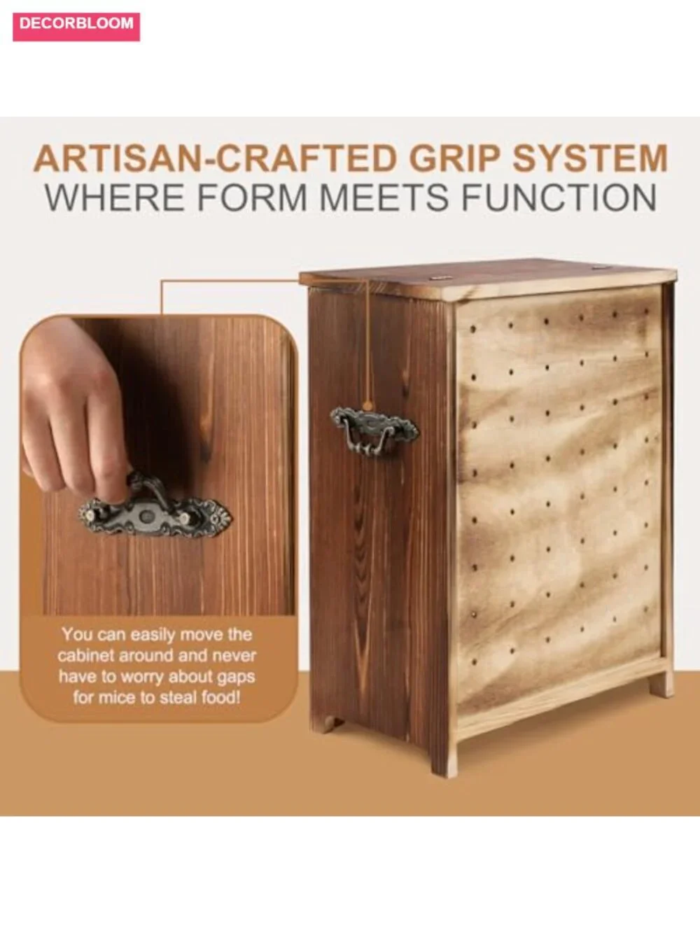 Wood Potato Onion Storage Bin Kitchen Countertop Vegetable Holder